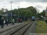 PRESS 346 001 aus Lauterbach Mole kommed in den Putbusser Bahnhof eingefahren am 30.5.15