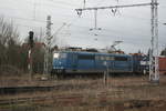 eisenbahngesellschaft-potsdam-egp/726272/151-078-der-egp-mit-einen 151 078 der EGP mit einen containerzug bei der Durchfahrt im Bahnhof Angersdorf am 13.1.21