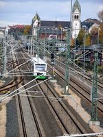 Triebwagen der Erfurter Bahn kurz vor dem Bahnhof Leipzig-Plagwitz am 2.11.16