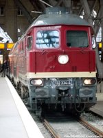 132 334 der EBS steht als RE17 mit ziel Karsdorf über Naumburg (Saale) Hbf im Leipziger Hbf zur Abfahrt am 20.8.16 bereit.