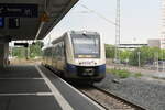 Erixx/810994/622-204704-vom-erixx-bei-der 622 204/704 vom Erixx bei der Einfahrt in den Endbahnhof Braunschweig Hbf am 8.6.22
