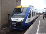 VT 801 der HEX mit ziel Halberstadt im Bahnhof Halle Saale Hbf am 15.2.14