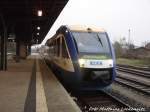 HEX VT 873 mit ziel Halle (Saale) Hbf im Bahnhof Bernburg am 28.11.15