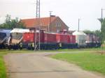 kube-con-rail-gmbh-ex--pbsv/311985/lok-6-und-10-der-ehemaligen Lok 6 und 10 der ehemaligen PBSV Magdeburg im ehemaligen BW Nordhausen 04.08.2013