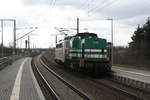 140 797 von Schweerbau mit 293 XXX von LDS bei der Durchfahrt im Bahnhof Zberitz am 19.3.21