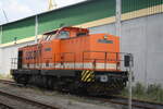 Locon/751388/locon-212-293-503-abgestellt-bei LOCON 212 (293 503) abgestellt bei der Getreide AG am Stralsunder Stadthafen am 27.7.21