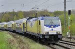 Metronom 146 533 treft am grauen 28 April 2016 in Uelzen ein.