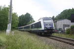mitteldeutsche-regiobahn-mrb/810940/223-152-verlaesst-den-bahnhof-narsdorf 223 152 verlässt den Bahnhof Narsdorf in Richtung Chemnitz Hbf am 4.6.22
