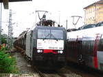 MRCE Dispolok/578577/mrce-es-64-f4---806 MRCE ES 64 F4 - 806 (189 806) mit einen Gterzug bei der durchfahrt in Delitzsch unterer Bahnhof am 7.9.17