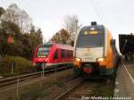 ODEG ET 445.104 und 623 XXX im Bahnhof Bad Kleinen am 8.11.15