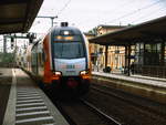 ostdeutsche-eisenbahngesellschaft-odeg/630754/odeg-et-445108-als-re2-mit ODEG ET 445.108 als RE2 mit ziel Wismar bei der einfahrt in den Bahnhof Wittenberge am 28.9.18