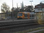 ODEG VT 650.XX verlsst den Bahnhof Schwerin Hbf in Richtung Rehna am 30.9.18