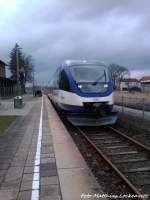 OLA VT 0007 mit Ziel ckermnde Stadthafen im Bahnhof Reuterstadt Stavenhagen am 13.4.13