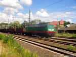 241 008 von TRG mit einem Gterzug bei der durchfahrt am ehemaligen Bahnhof Leipzig-Leutzsch am 29.6.16