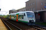 Vogtlandbahn/862533/vt-150-der-vogtlandbahn-bei-der VT 150 der Vogtlandbahn bei der Betriebspause im Bahnhof Sokolov am 9.4.24