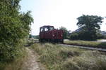 borkumer-kleinbahn-18/670625/lok-muenster-war-solo-unterwegs-zum Lok Mnster war solo unterwegs zum Inselbahnhof Borkum am 28.8.19