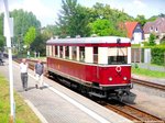 doellnitzbahn-wilder-robert/501863/vt-137-322-der-zittauer-schmalspurbahn VT 137 322 der Zittauer Schmalspurbahn zu Gast bei der Dllnitzbahn 'Wilder Robert' / hier steht der Triebwagen im Bahnhof Oschatz Sdbahnhof am 4.6.16