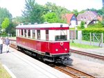 VT 137 322 der Zittauer Schmalspurbahn zu Gast bei der Dllnitzbahn  Wilder Robert  / hier steht der Triebwagen im Bahnhof Oschatz Sdbahnhof am 4.6.16