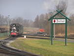 rugensche-baderbahn-qrasender-rolandq-rubb/594465/99-4633-der-ruebb-bei-der 99 4633 der RBB bei der Einfahrt in den Bahnhof Putbus am 6.1.18