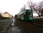 Wagen 301 der DVG mit ziel Dessau Sd/Temelhofer Strae zwischen den Haltestellen  Peterholzstrae und Dessau Sd/Temelhofer Strae am 3.2.18