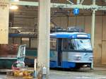 Prfungsstraenbahn der LVb im Straenbahnhof Leutzsch am 7.11.16