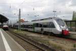 BR 442/379928/s-bahn-1442-101-steht-am-12 S-Bahn 1442 101 steht am 12 April 2014 in Halle (Saale) Hbf. 