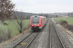 BR 612/733794/blick-aus-der-218-105-auf Blick aus der 218 105 auf den 612 597/097 als RE40 mit ziel Nrnberg Hbf zwischen Schwandorf und Regensburg am 23.3.21