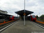 622 030 / 530 und 622 526 / 026 im Bahnhof Grnstadt am 2.6.16