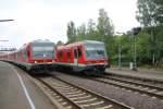 Zwei 628 im Bahnhof Vienenburg.