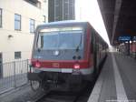 928 684 Als RE9 aus Sassnitz im Endbahnhof Stralsund Hbf am 14.3.14