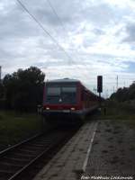 br-628---br-629/369311/928-651-als-re6-mit-ziel 928 651 als RE6 mit ziel Lbeck Hbf aus Lbeck Hbf beim einfahren in den Bahnhof Bad Kleinen am 13.7.14
