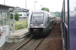 BR 641/798240/641-027-und-641-035-im 641 027 und 641 035 im Bahnhof Bad Lausick am 4.6.22