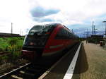 BR 642/570003/642-025--525-als-re55 642 025 / 525 als RE55 mit ziel Erfurt Hbf im Bahnhof Nordhausen am 2.8.17