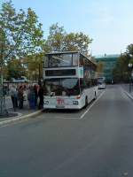 Doppelstock-Bus des Busunternehmens Zipper - Deutsche Weinstraen tours- unterwegs in Bad Drkheim und Umgebung