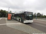 leipziger-verkehrsbetriebe-lvb/516350/hybridbus-der-leipziger-verkehrsbetriebe-an-der Hybridbus der Leipziger Verkehrsbetriebe an der Haltestelle S-Bhf Slevogtstrae am 12.8.16