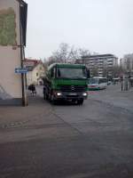 Mercedes-Benz Actros Betonmischer der Firma Waibel gesehen in der Innenstadt von Bad Drkheim am 28.01.2014