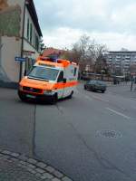 VW Rettungswagen des DRK im Einsatz in Bad Drkheim am 19.11.2013