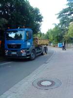 LKW MAN Motorwagen mit Absetzkipper in Bad Drkheim am 14.08.2013