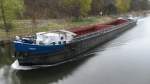 Gütermotorschiff Megan aus Bydgoszc am 17.04.2014 im Oder - Havel - Kanal bei Zerpenschleuse, Fahrt in Richtung Eberswalde