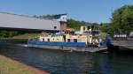 Schubboot  Bizon 156  aus Stettin mit Schubverband im Oder - Havel - Kanal am 22.05.14 um 11:15 Uhr. Fahrt in Richtung Niederfinow. Bild 2