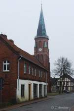 Johanneskirche in dem ganz überwiegend entchristlichten Ort Dömitz, Mecklenburg-Vorpommern.