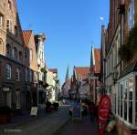 Lüneburg mit Heiligengeiststraße - jede Menge Läden und Gastronomie.
