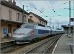 TGV Lyria, damals  Ligne de Coeur  nach Paris beim Halt Mouchard.
24. Okt. 2006