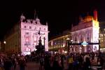 Pink Piccadilly Circus in London.