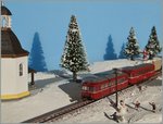 Winter-Nebenbahn-Ambiente auf meinen TT Spur Bahn (1:120, 6.5 mm Spurweite) Diorama.