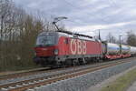 br-1293/838810/oebb-1293-034-mit-einem-kastelzug ÖBB 1293 034 mit einem Kastelzug aus Würzburg kommend durch Thüngersheim. 17.2.2024 