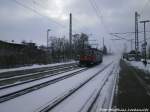 421 393-0 wirbelt mchtig Schnee hoch beim durchfahren des Bahnhofs Landsberg (b Halle/Saale) am 29.12.14