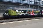 Re 460/814290/nendaz-and-i-ist-die-neueste 'Nendaz and I' ist die neueste Werbung auf 460 078, hier am 19 Mai 2023 in Zürich HB gesehen.