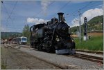 Die BFD HG 3/4 3 bei der Blonay Chamby Museumsbahn in Blonay.
8. Mai 2016