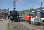 b-c-blonay-chamby/864173/autour-de-la-voie-ferr233e- Autour de la voie ferrée / Rund um die eiserne Bahn (Herbstevent 2024) - Die HG 3/4 N° 3 und Le Biniou warten in Blonay auf die Abfahrt.

7. Sept. 2024